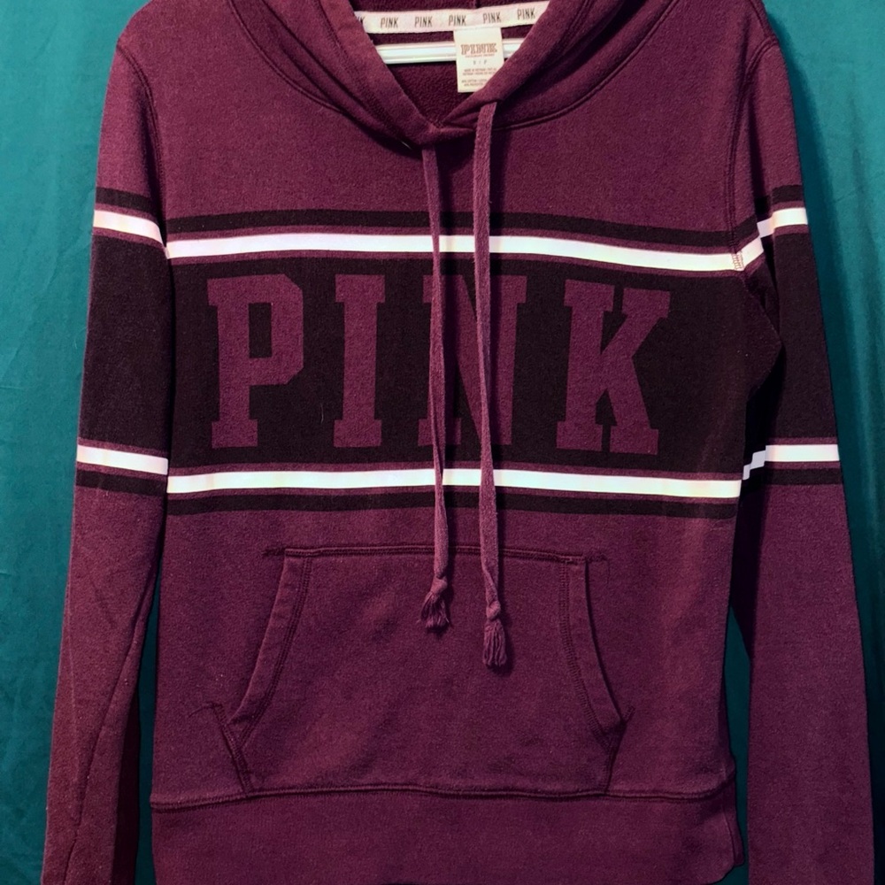 PINK Victoria's Secret Women's Maroon Hoodie